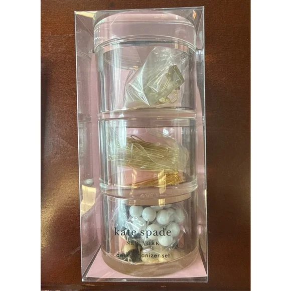 Kate Spade Pink Gold Confetti Notebook & Desk Organizer Set One Size - Picture 4 of 5